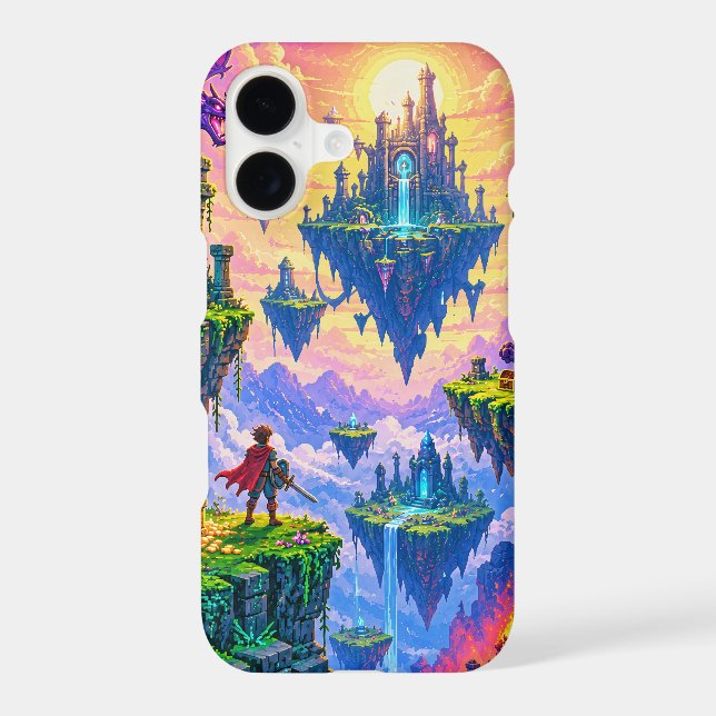 Floating Islands Pixel Fantasy Adventure Phone Cas iPhone Case (Back)