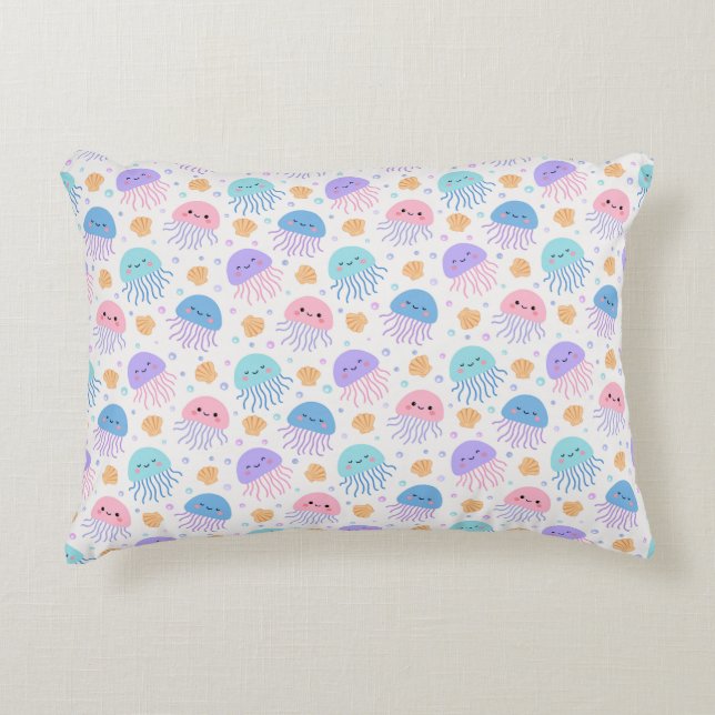 Floating Jellyfish Friends  Accent Pillow (Front)