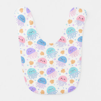 Floating Jellyfish Friends Baby Bib