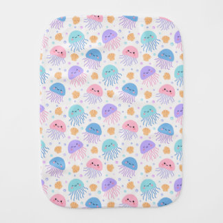Floating Jellyfish Friends Baby Burp Cloth
