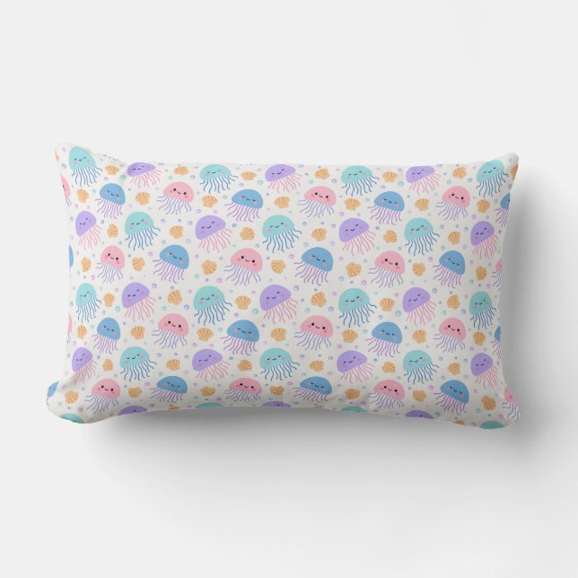 Floating Jellyfish Friends Lumbar Pillow (Front)