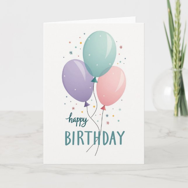 Floating Joy Birthday Card (Front)