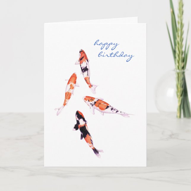 Floating Koi Birthday Card (Front)