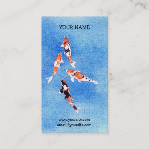 Floating Koi blue Business Card