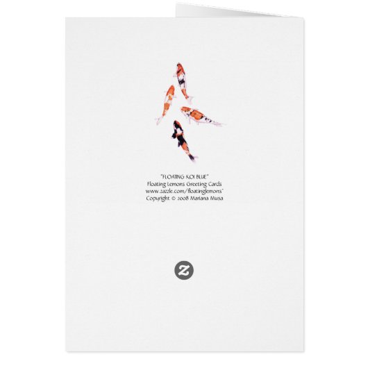 Floating Koi Blue Card (Back)