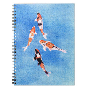 Floating Koi Blue Notebook