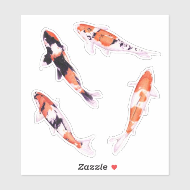 Floating Koi Custom-Cut Stickers (Sheet)