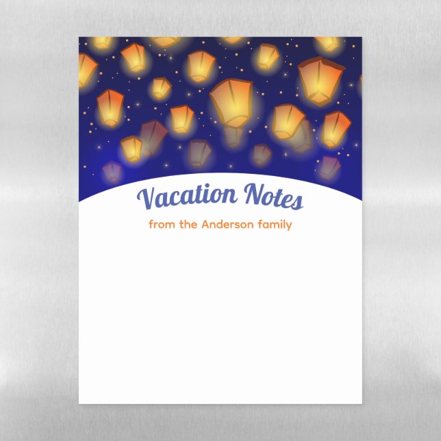 Floating Lantern Cruise Ship Door Vacation Notes Magnetic Dry Erase Sheet (Vertical)