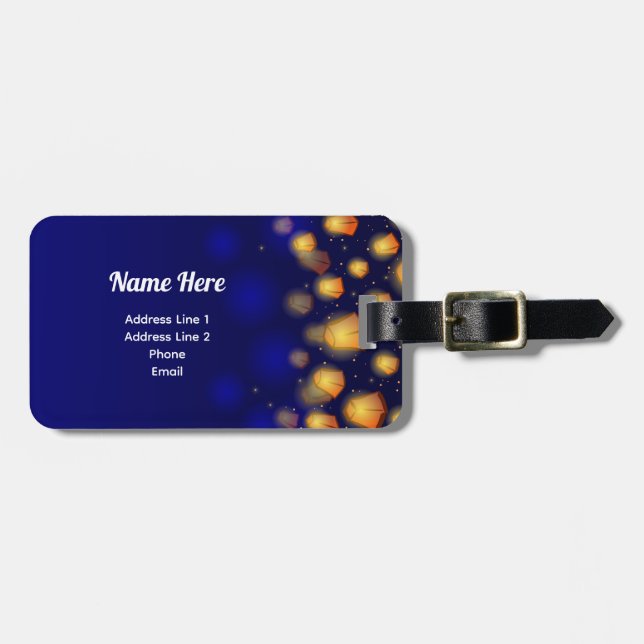 Floating Lantern Family Vacation Luggage Tag (Front Horizontal)