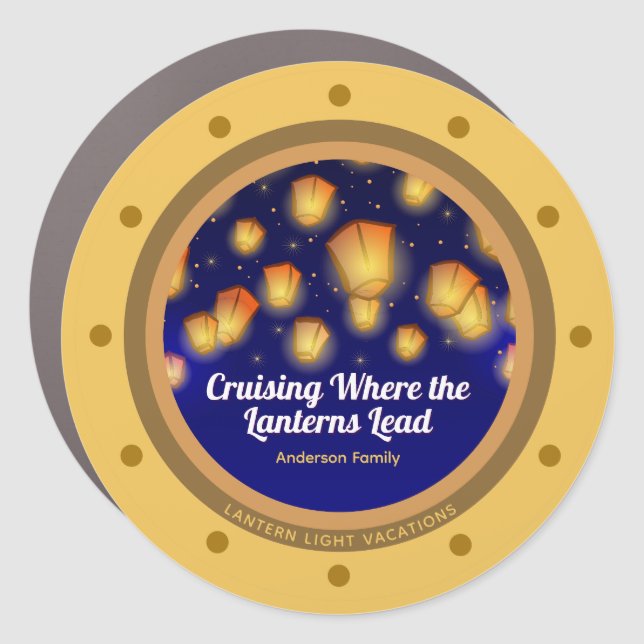 Floating Lanterns Cruise Ship Door Porthole Magnet (Front)