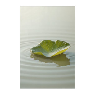 Floating Leaf: Minimalist Nature Reflection Acrylic Print