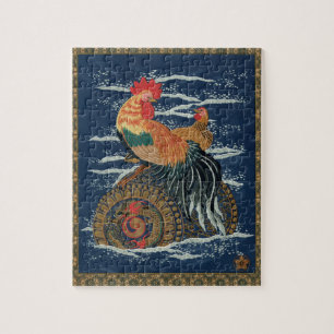 Floating Life: Rooster and Hen at Sea Jigsaw Puzzle