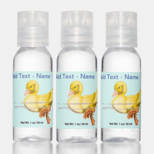 Floating Little Cute Duck _ Add Text  Name Hand Sanitizer