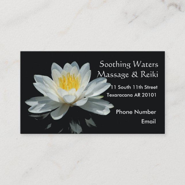 Floating Lotus Flower Appointment Card (Front)