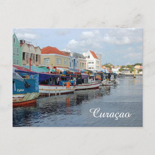 Floating market in Curacao Postcard