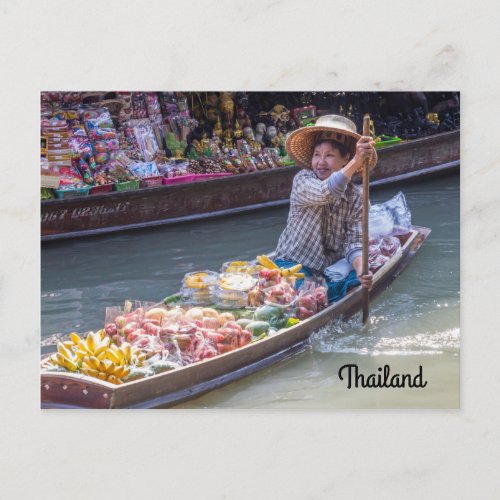Floating Market Thailand Postcard