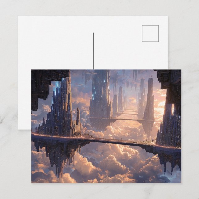 Floating Metropolis in the Clouds Postcard (Front/Back)