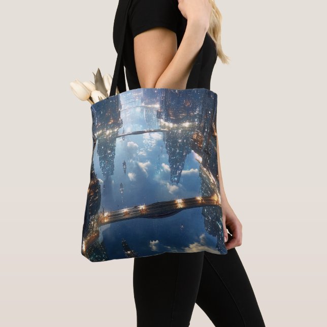 Floating Metropolis in the Sky Tote Bag (Close Up)