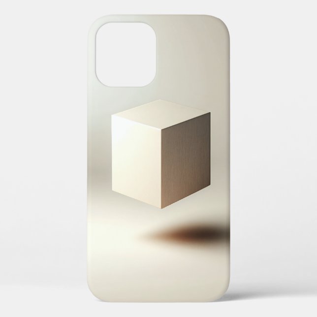 Floating Minimalist Cube Art - Modern Wood and Fab Case-Mate iPhone Case (Back)
