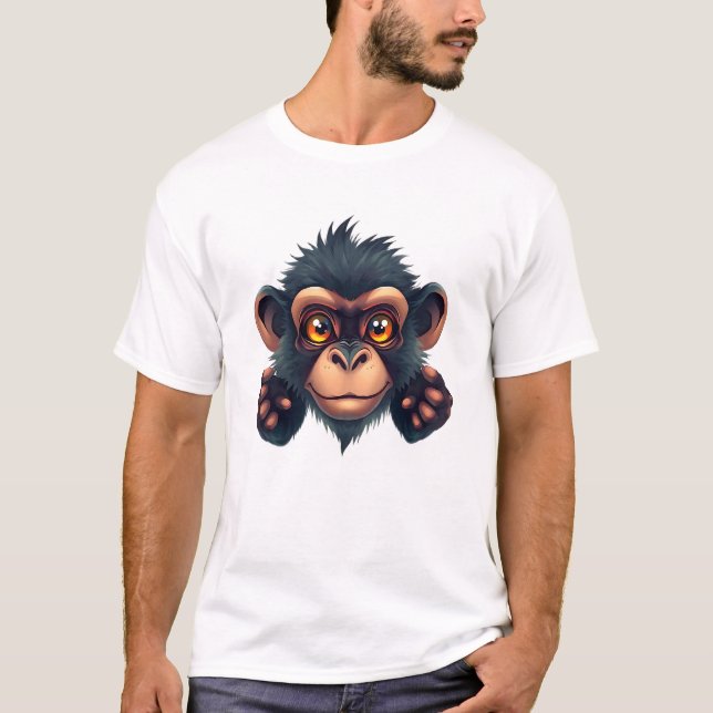 Floating Monkey Face Art T-Shirt (Front)
