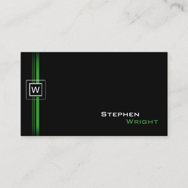 Floating Monogram Modern Custom Color Business Card (Front)