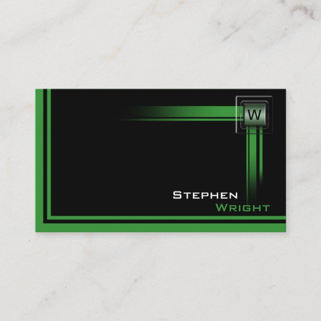 Floating Monogram Modern Custom Color Business Card (Front)