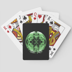 Floating Moon Green and Black Poker Cards