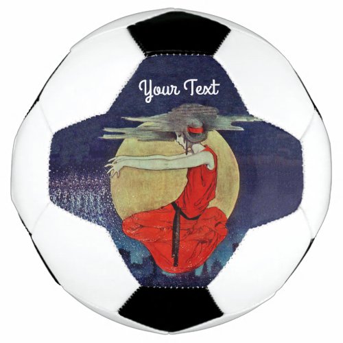 Floating Mysterious Woman Night Sky Magic Dust Soccer Ball