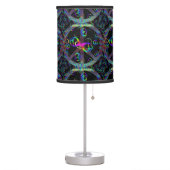 Floating Neon Peace Signs Table Lamp (Left)