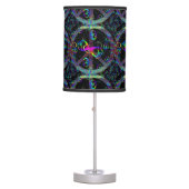 Floating Neon Peace Signs Table Lamp (Front)