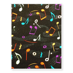 Floating Notes Fabric Print Temporary Tattoos