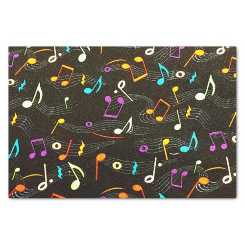 Floating Notes Fabric Print Tissue Paper