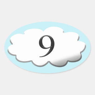 Floating on cloud nine oval sticker