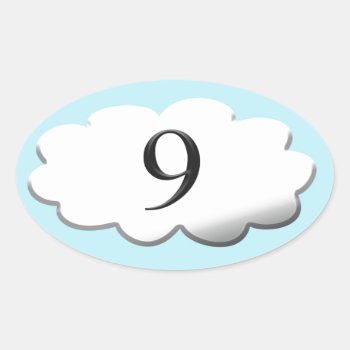 Floating On Cloud Nine Oval Sticker by Funkyworm at Zazzle
