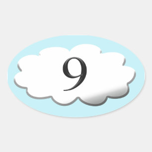 Floating on cloud nine oval sticker