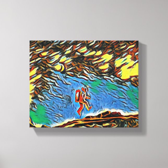 "Floating on Discovery: A Scientist's Journey" Canvas Print (Front)