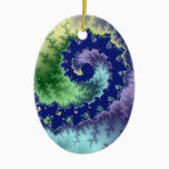 Floating Out Christmas fractal Ceramic Ornament
