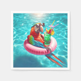 Floating Parrot In a Pool Napkins