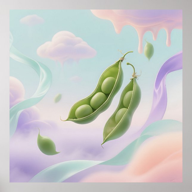 Floating Pea Pods Dreamy Poster (Front)