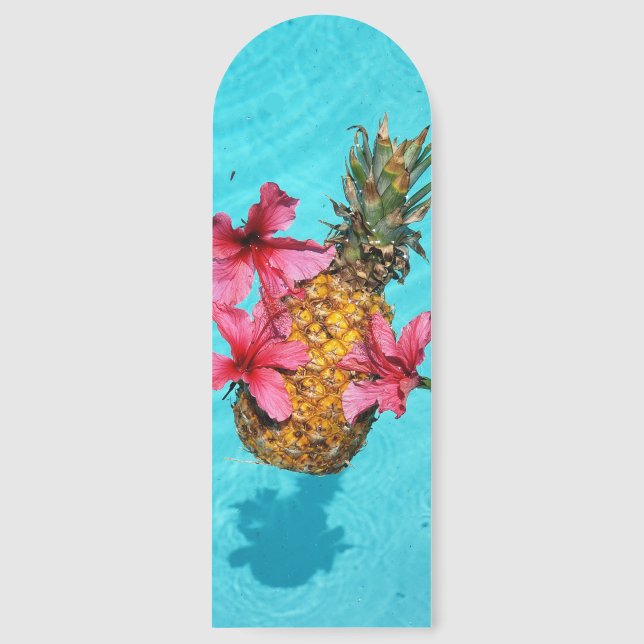 Floating Pineapple and Hibiscus Bookmarks (Back)