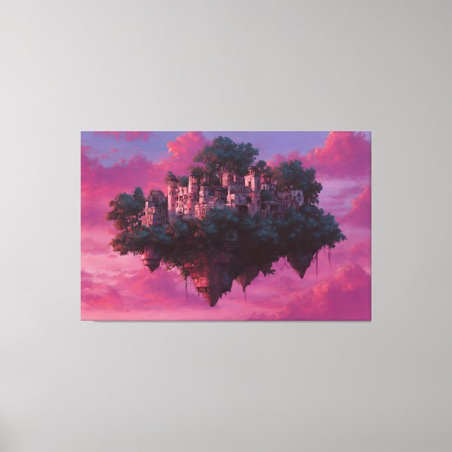 Floating Pink Sky Citadel Canvas Print (Front)