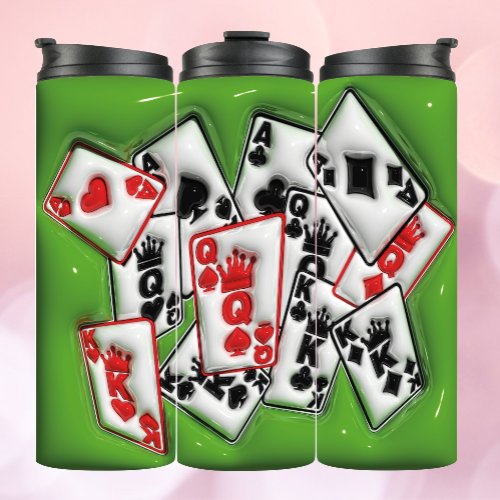 Floating Poker Cards 3D Inflated Tumbler