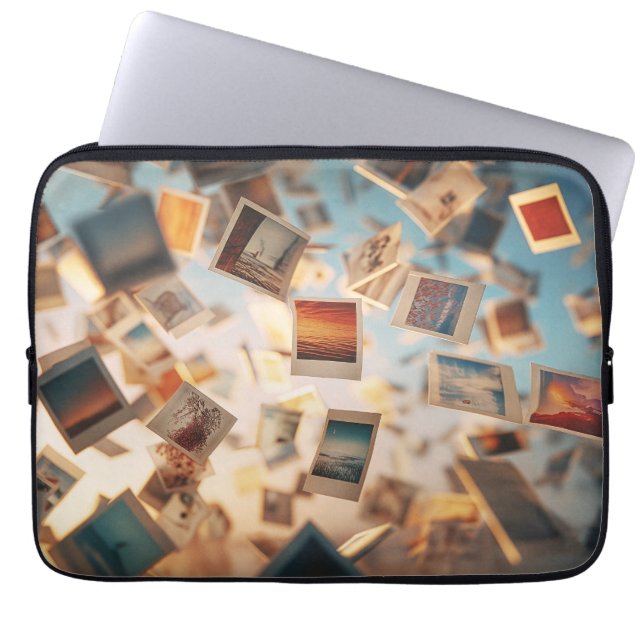 Floating Polaroid Memories Laptop Sleeve (Front)