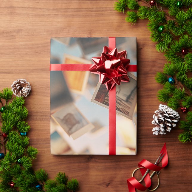 Floating Polaroid Memories Wrapping Paper (Holiday Gift)