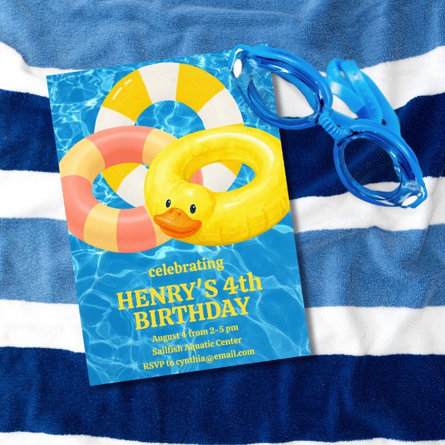 Floating Pool Themed Birthday Invitation (Creator Uploaded)