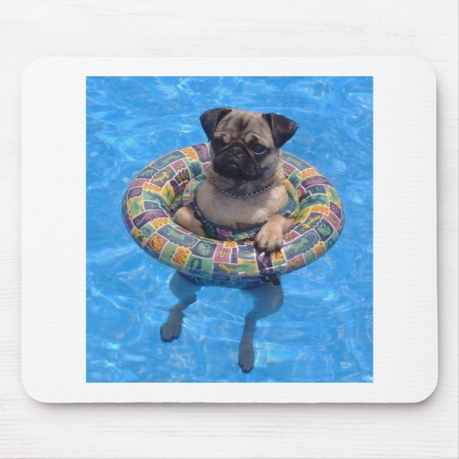 Floating pug mouse pad (Front)