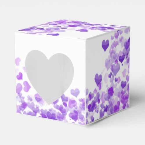 Floating purple hearts Favor Box