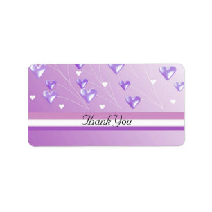 Floating Purple Hearts Label