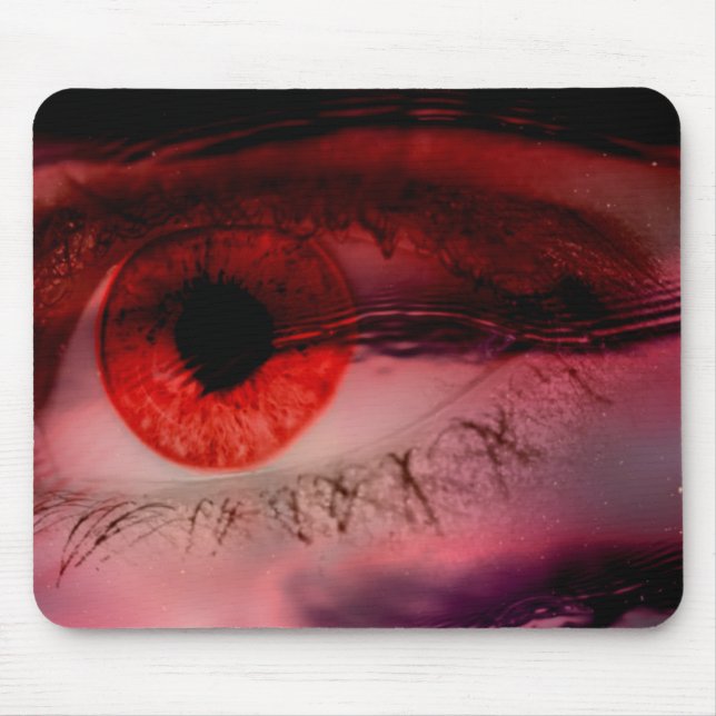 Floating Red Eye Art Mouse Pad (Front)