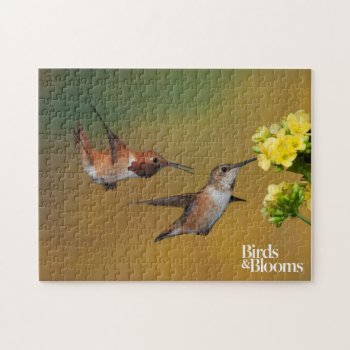 Floating Rufous Hummingbird Jigsaw Puzzle by birdsandblooms at Zazzle